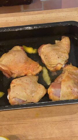 Pollo in forno con vin santo