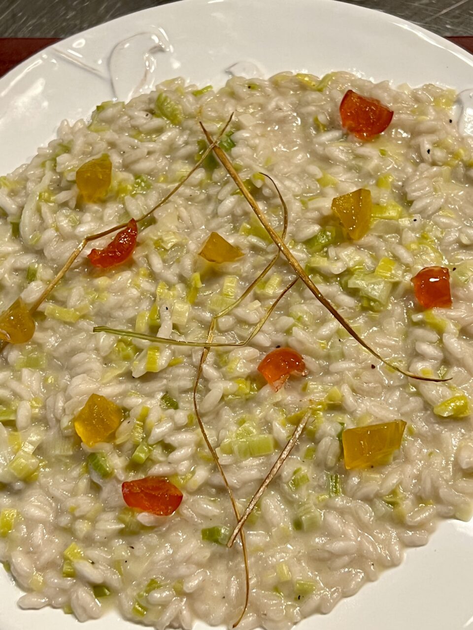 Risotto ai porri stracchino e mostarda