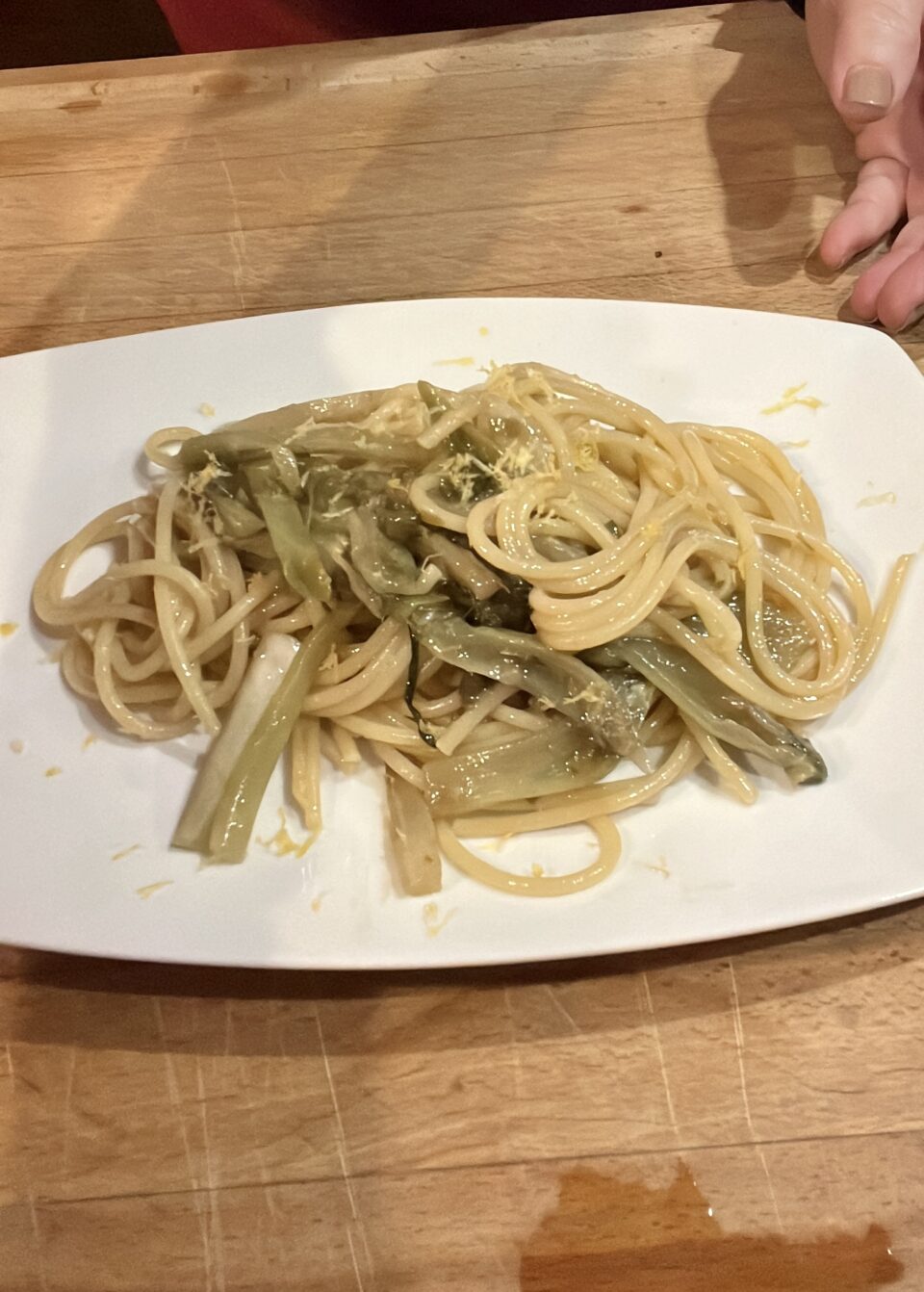 Spaghetti alle puntarelle e acciughe