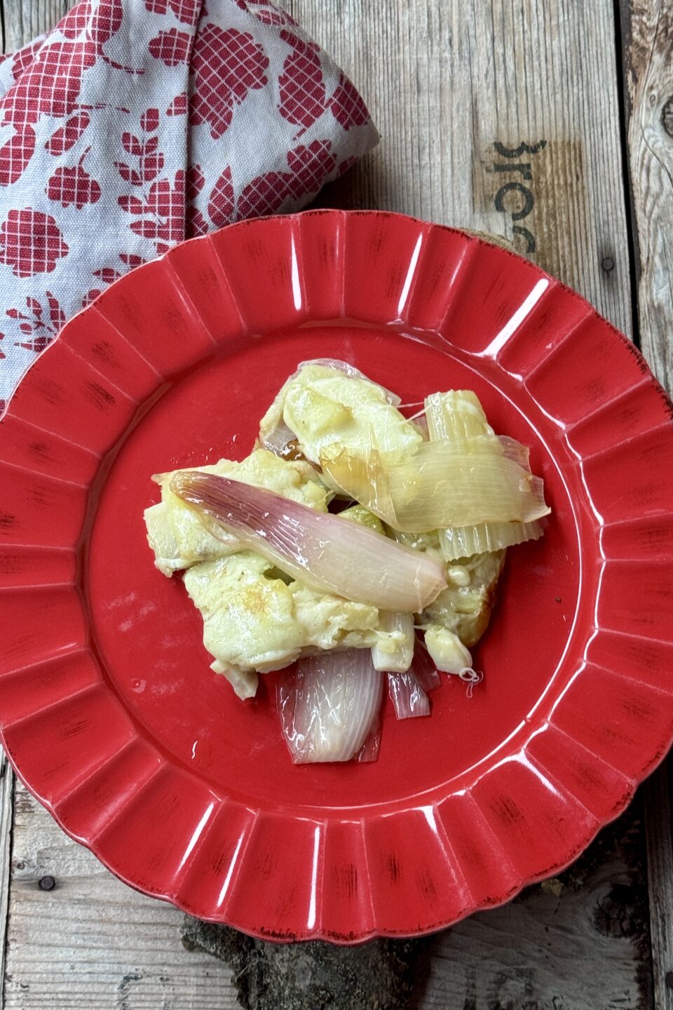 Cipolle in agrodolce con verdure e mozzarella