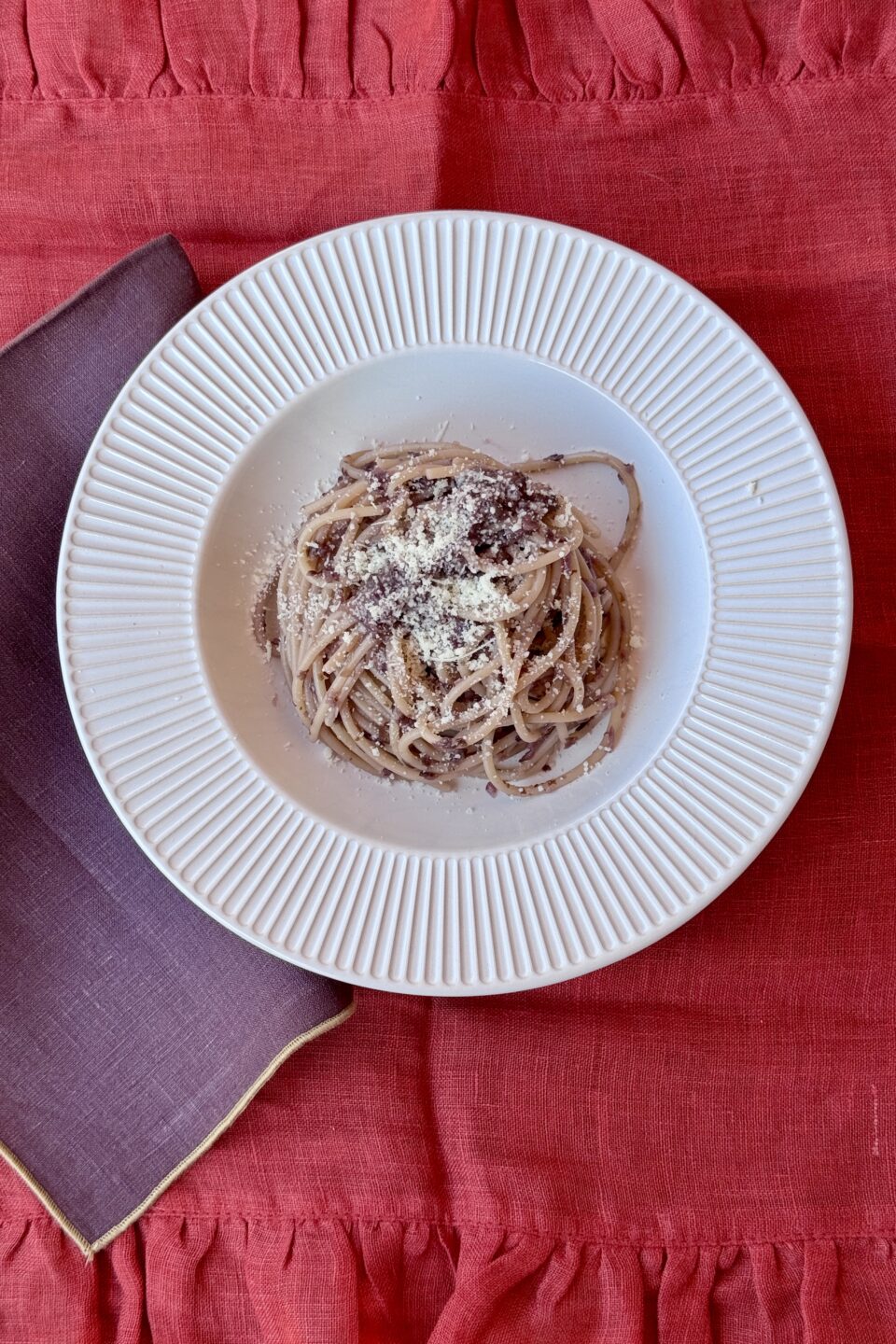 Spaghetti alla crema di radicchio