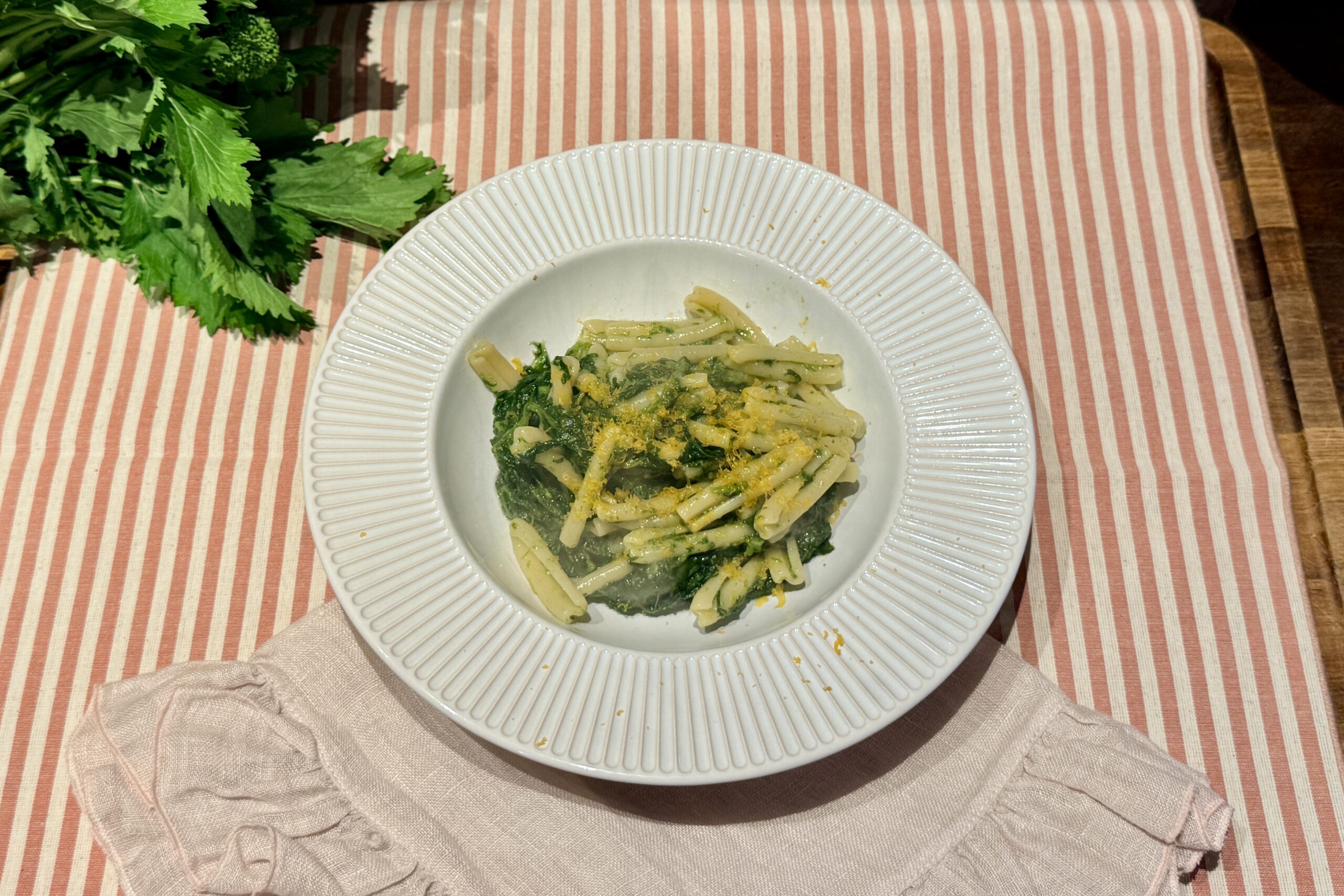 Pasta cime di rapa e bottarga