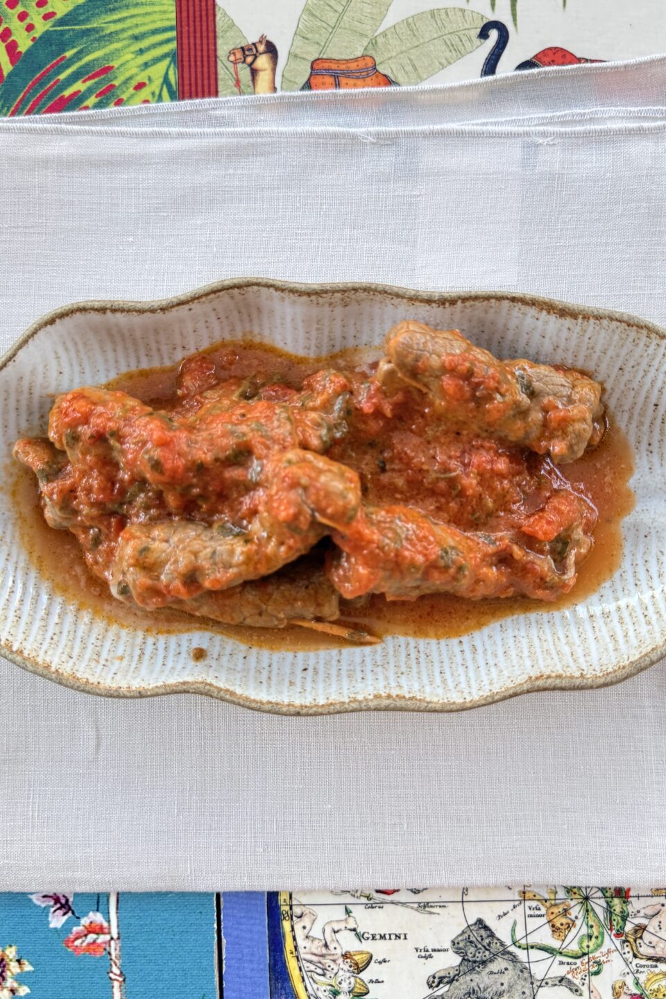 Involtini di carne in umido alla livornese
